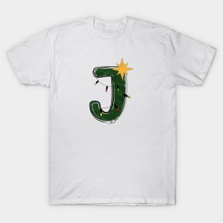 Letter J - Christmas Letter T-Shirt